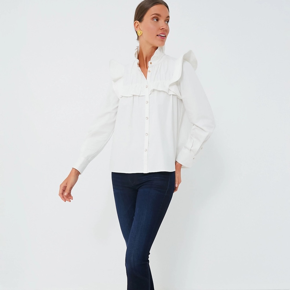 Tuckernuck white Winnie long sleeve blouse